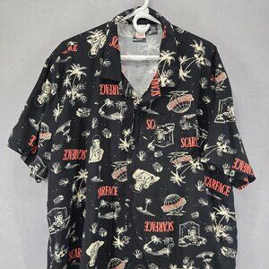 Scarface Hawaiian Graphic Short Sleeve Button Up, Men's XXL, Al Pacino, NWOT